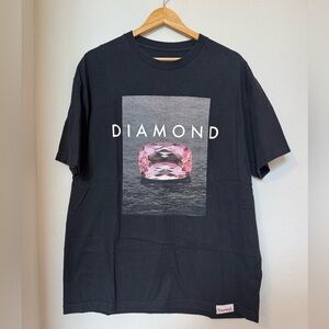 Diamond Supply Co. Black Tee with Pink Gem Graphic